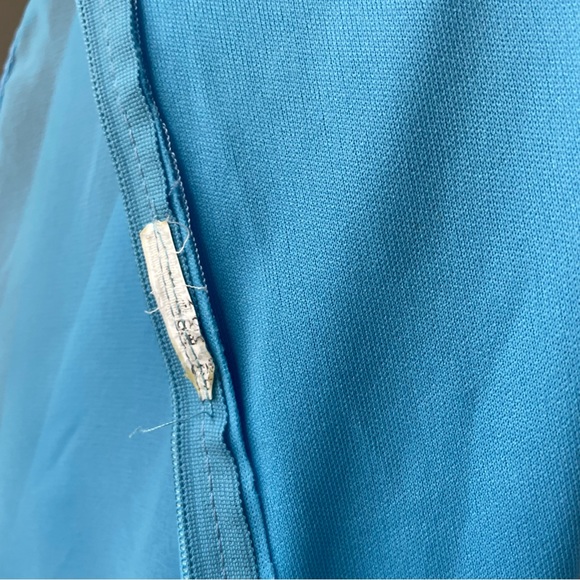 Vintage 70s Formal Gown Bridesmaid Prom Dress Turquoise Capulet Pleats Drama 14 - Picture 9 of 9